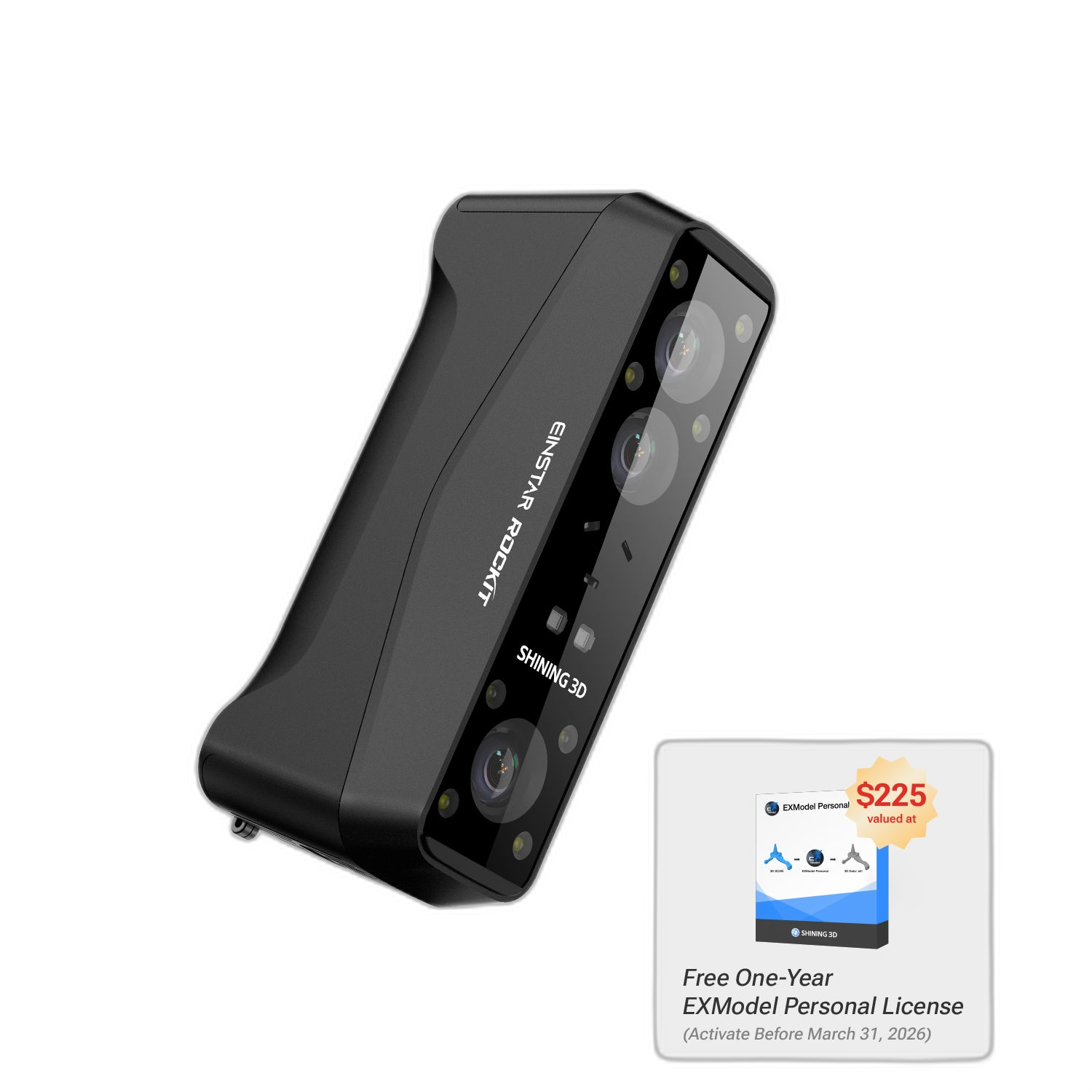 EINSTAR Rockit wireless laser 3D scanner — front view